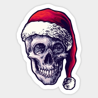 Cool Skull in Santa Hat Sticker